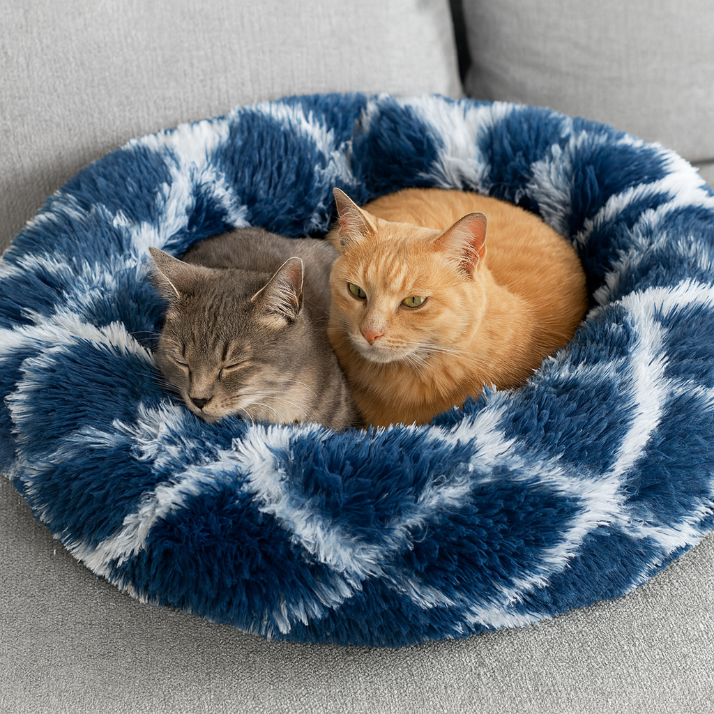 Soft calming donut bed