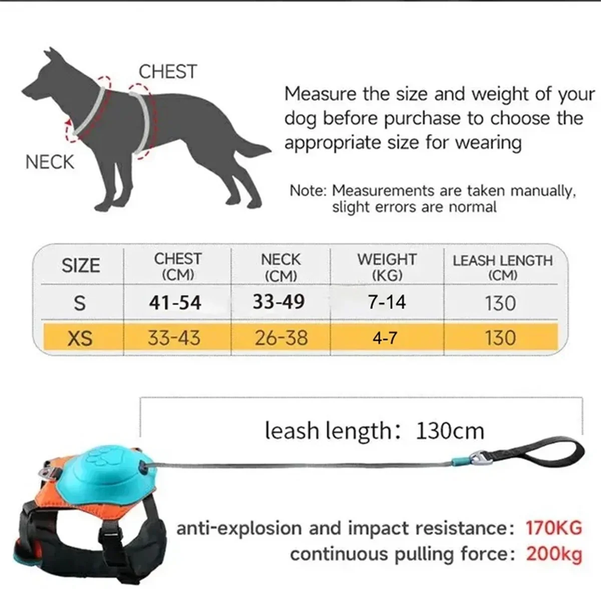 2 in 1 Retractable Harness Leash