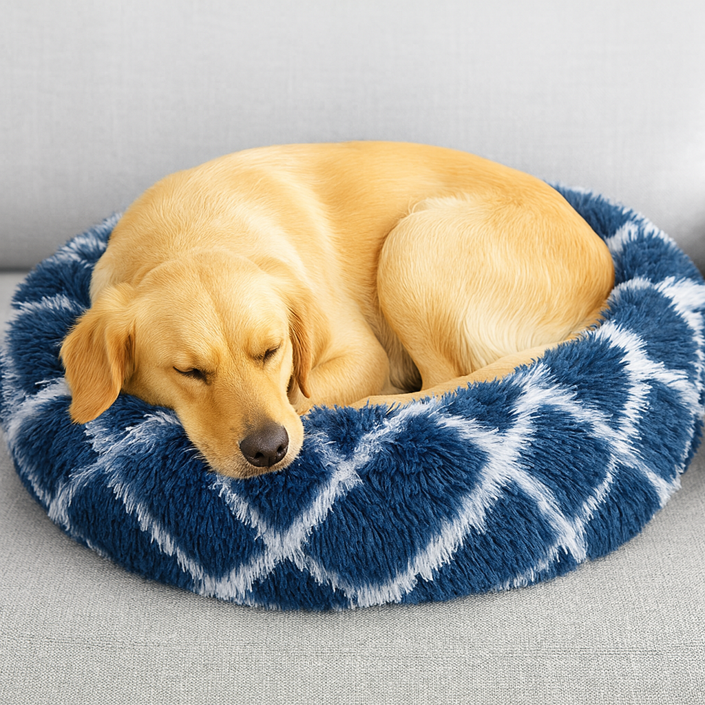 Soft calming donut bed